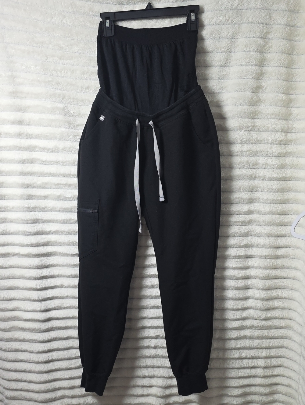 0387 Black Maternity Jogger‎ Scrub Pants